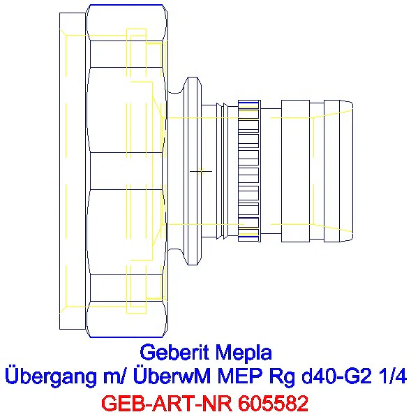 GE Mepla Übergang mit Überwurfmutter Rg d40-G2 1/4_605.582.00.5_G