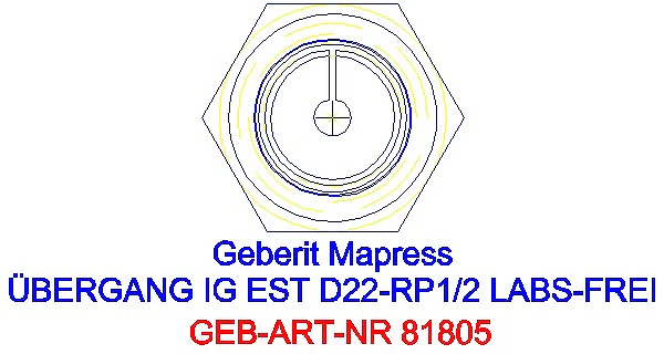 GE Mapress Edelstahl Übergang mit IG (LABS-frei) d22-Rp1/2_81805_L