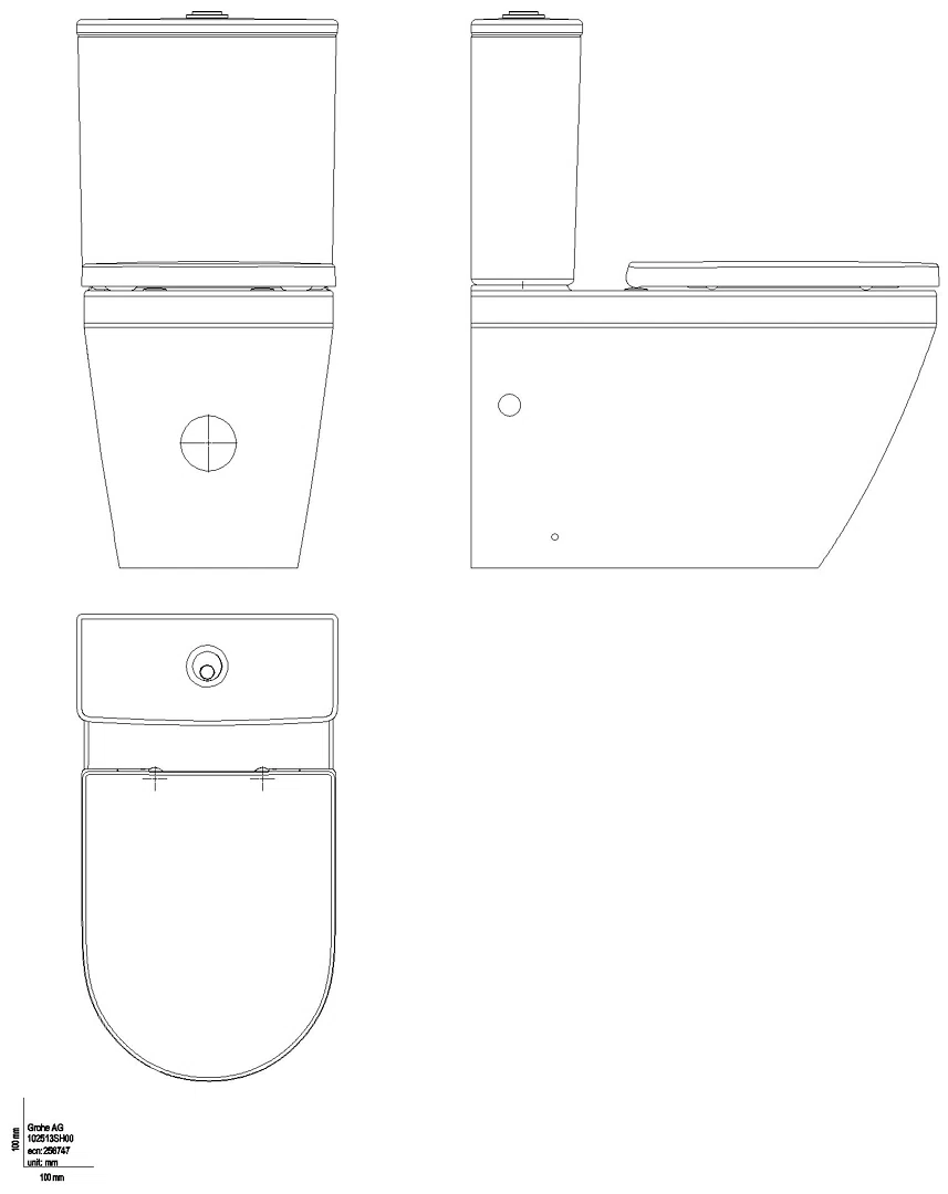 GROHE Stand-WC-Kombin. Set Euro Keramik 102513 mit WC-Sitz Soft Close alpinweiß