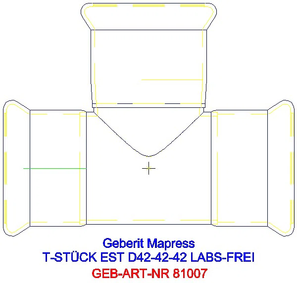 GE Mapress Edelstahl T-Stück egal (LABS-frei) d42-42-42_81007_A