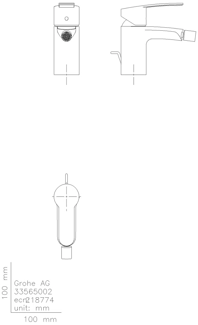 GROHE Bidet-Batterie Eurostyle C 33565_2 Zugstangen-Ablaufgarnitur chrom