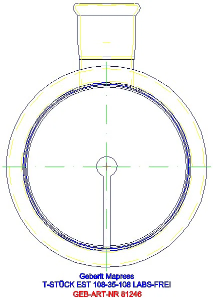 GE Mapress Edelstahl T-Stück reduziert (LABS-frei) d108-35-108_81246_L