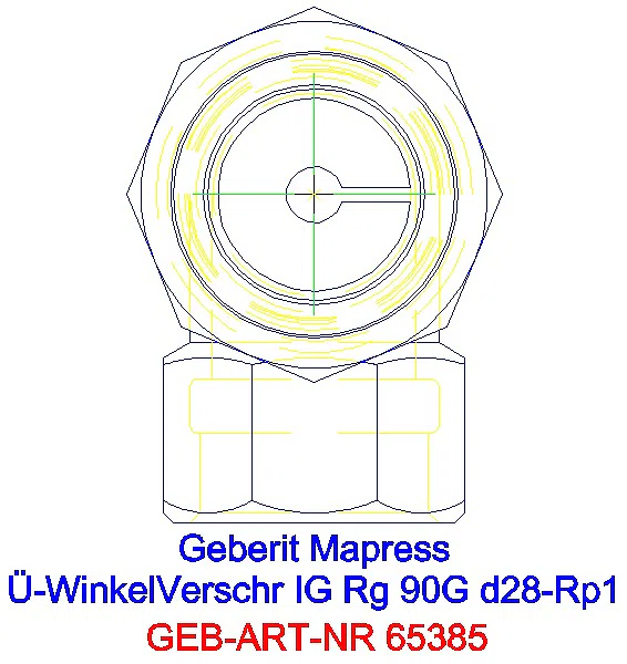 GE Mapress Kupfer Übergangswinkel- verschraubung 90Gr mit IG Rg d28-Rp1_65385_L