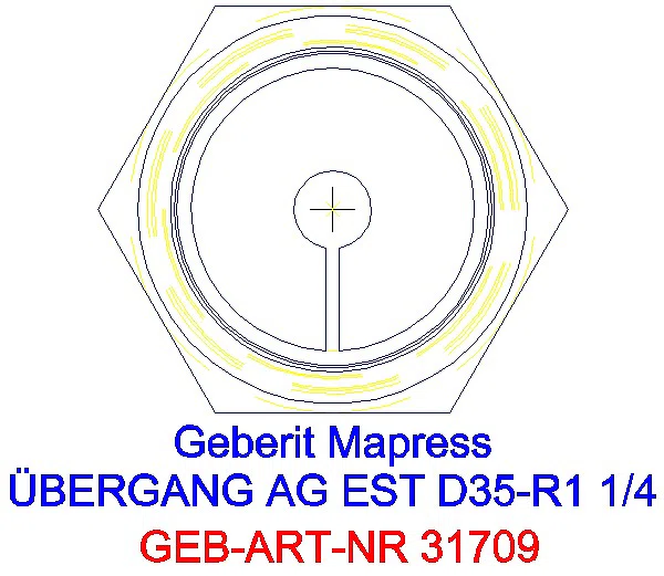 GE Mapress Edelstahl Übergang mit AG d35-R1 1/4_31709_L
