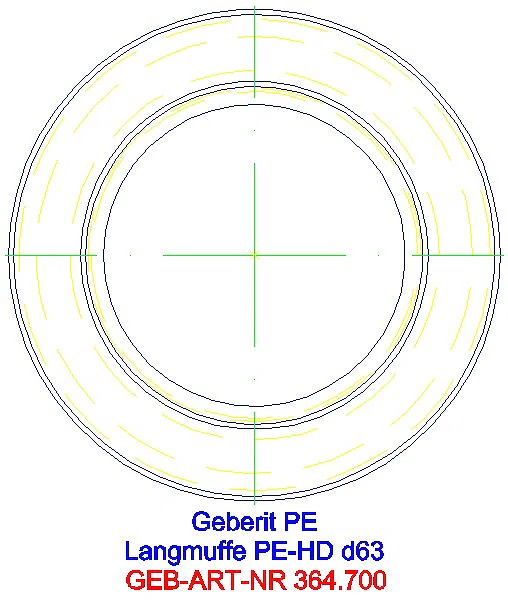 GE PE Langmuffe mit Doppelbund d40_360.700.16.1_L