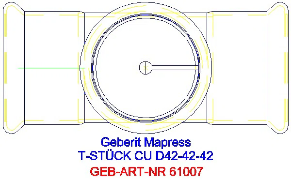 GE Mapress Kupfer T-Stück egal d42-42-42_61007_G