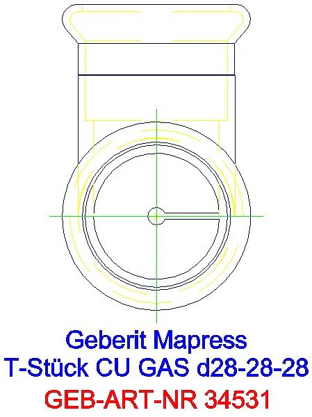 GE Mapress Kupfer T-Stück egal (Gas) d28-28-28_34531_L