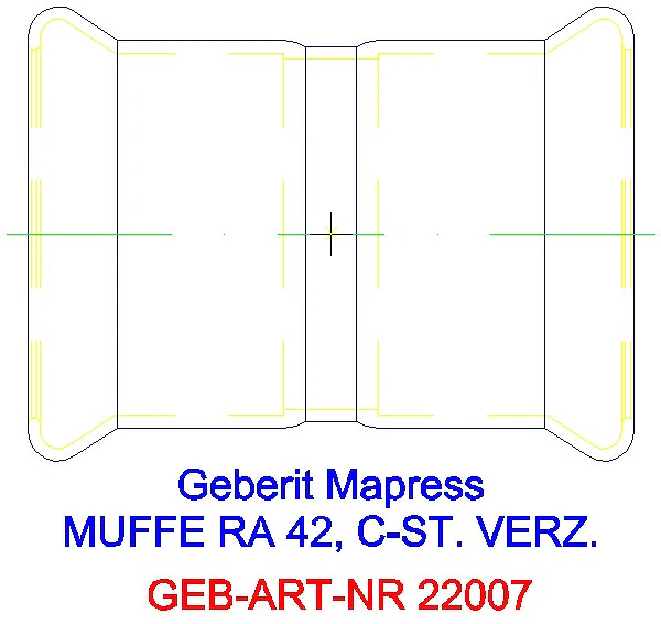 GE Mapress C-Stahl Muffe d42 verzinkt_22007_A
