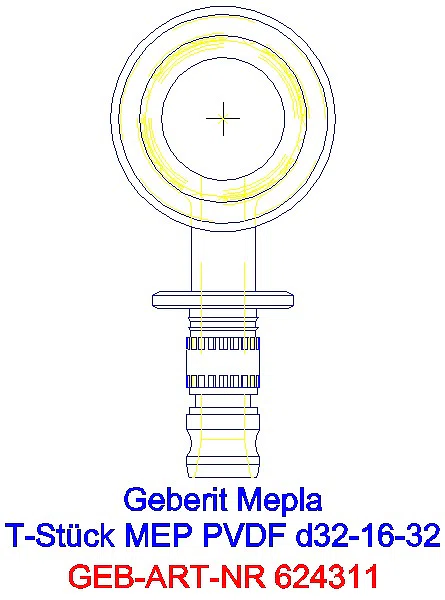 GE Mepla T-Stück reduziert PVDF d32-16-32_624.311.00.5_L
