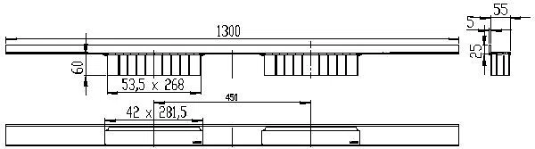 DALLMER Duschrinne CeraWall Select Duo, Edelstahl poliert, 1300 mm