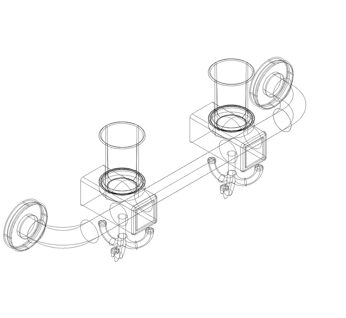 HEWI Grd.-Stg.,Pikto-Set, Becher, Dreifach-Haken felsgrau