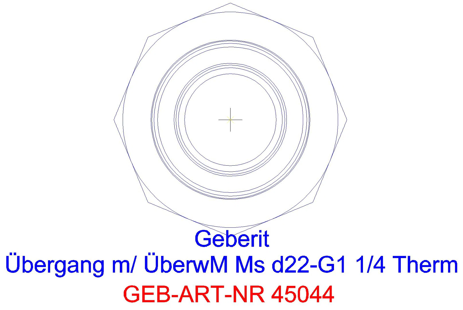 GE Mapress Therm Übergang mit Überwurfmutter d22-G1_45044_l