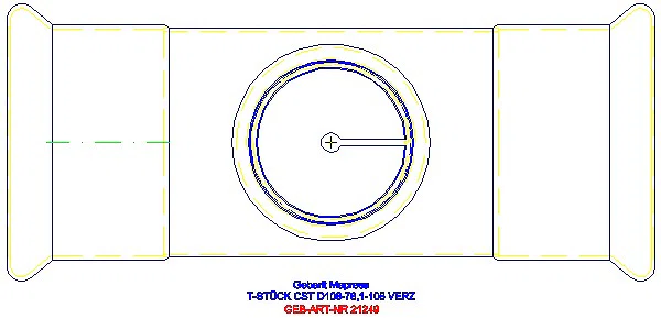 GE Mapress C-Stahl T-Stück reduziert d108-76,1-108 verzinkt_21249_G