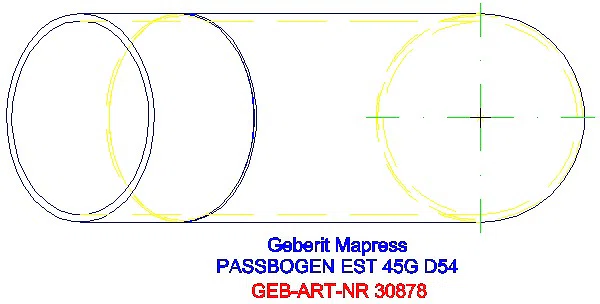 GE Mapress Edelstahl Passbogen 45Gr d54_30878_G