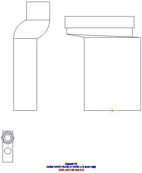 GE Anschlussset für Wand-WC PE d110/45 mit Befestigungsmat. etagiert_405.012.00.1_A