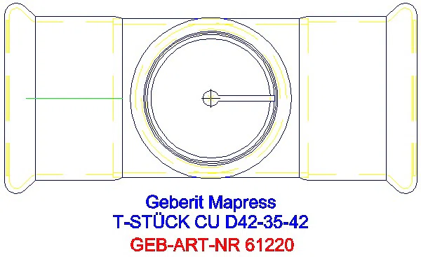 GE Mapress Kupfer T-Stück reduziert d42-35-42_61220_G