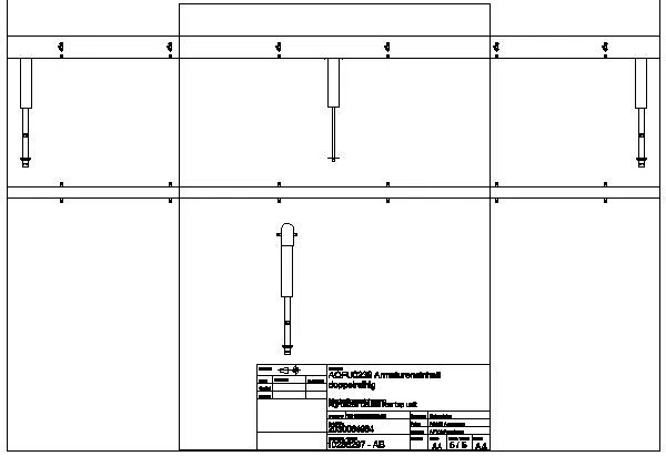 Armatureneinh., Edst., doppelreihig, 12 Waschplätze, 4200 mm, Wasserans un., AQFU0239