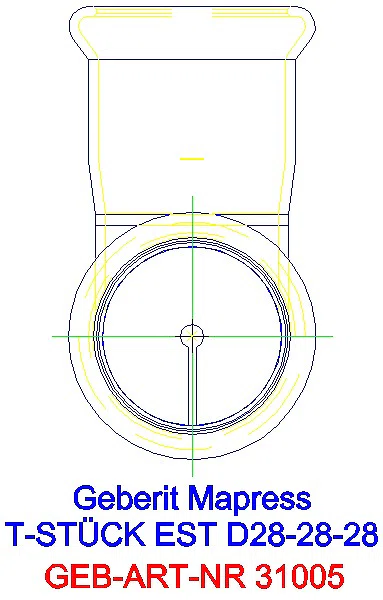 GE Mapress Edelstahl T-Stück egal d28-28-28_31005_L