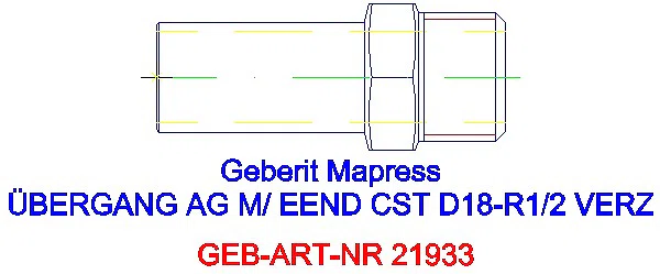 GE Mapress C-Stahl Übergang mit AG und Einschubende d18-R1/2 verzinkt_21933_A