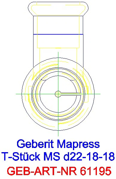 GE Mapress C-Stahl T-Stück reduziert Ms d22-18-18_61195_L