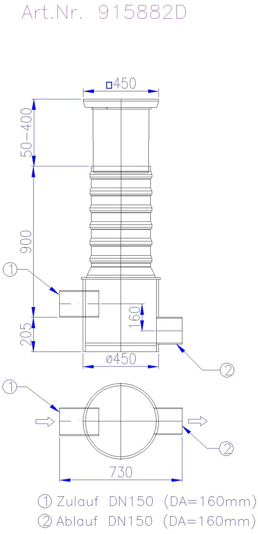 KESSEL-Probenahmeschacht DN 150, Klasse D