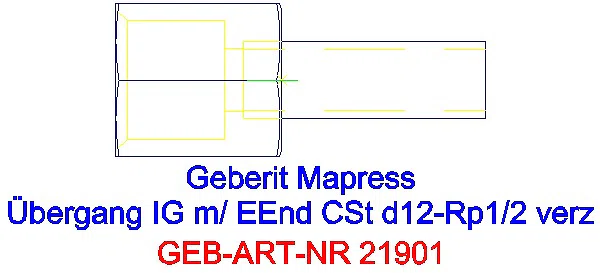 GE Mapress C-Stahl Übergang mit IG und Einschubende d12-Rp1/2 verzinkt_21901_G