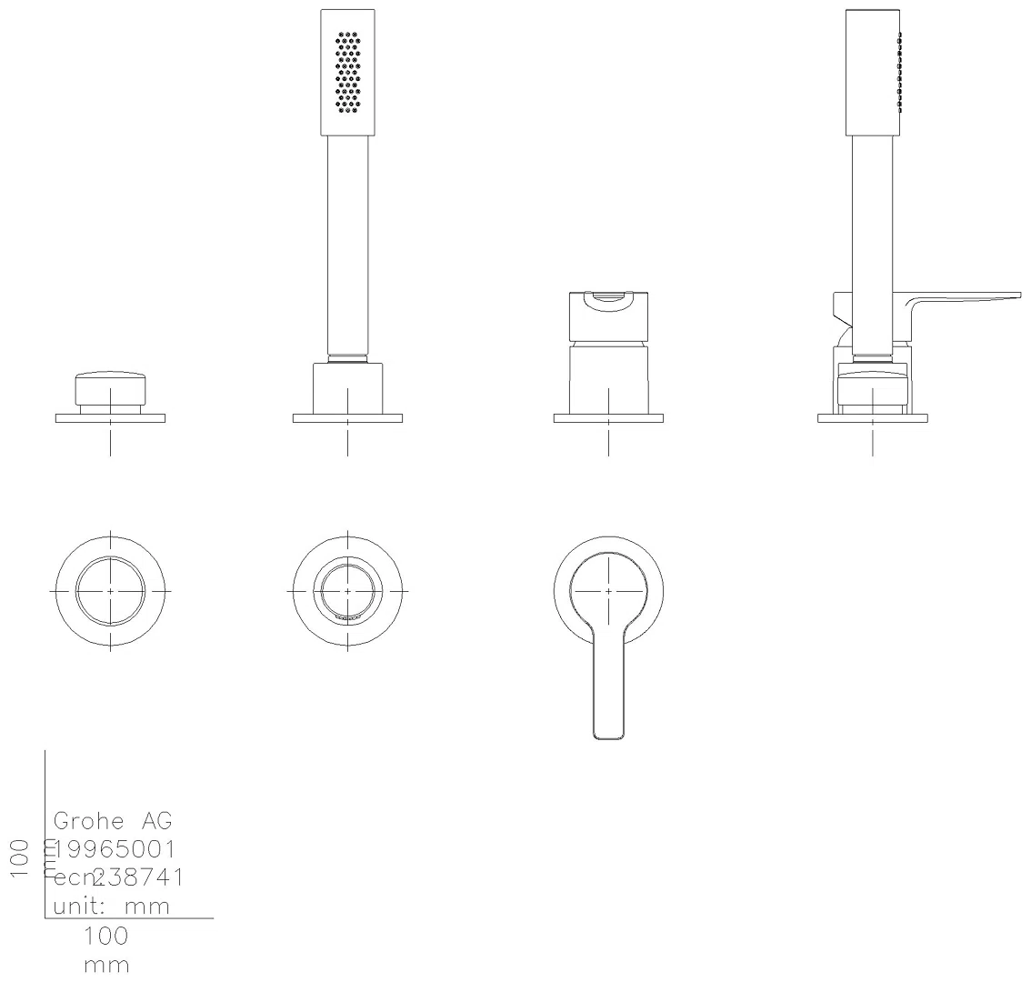 GROHE 3-Loch-EH-Wannenkombination Lineare 19965_1 chrom