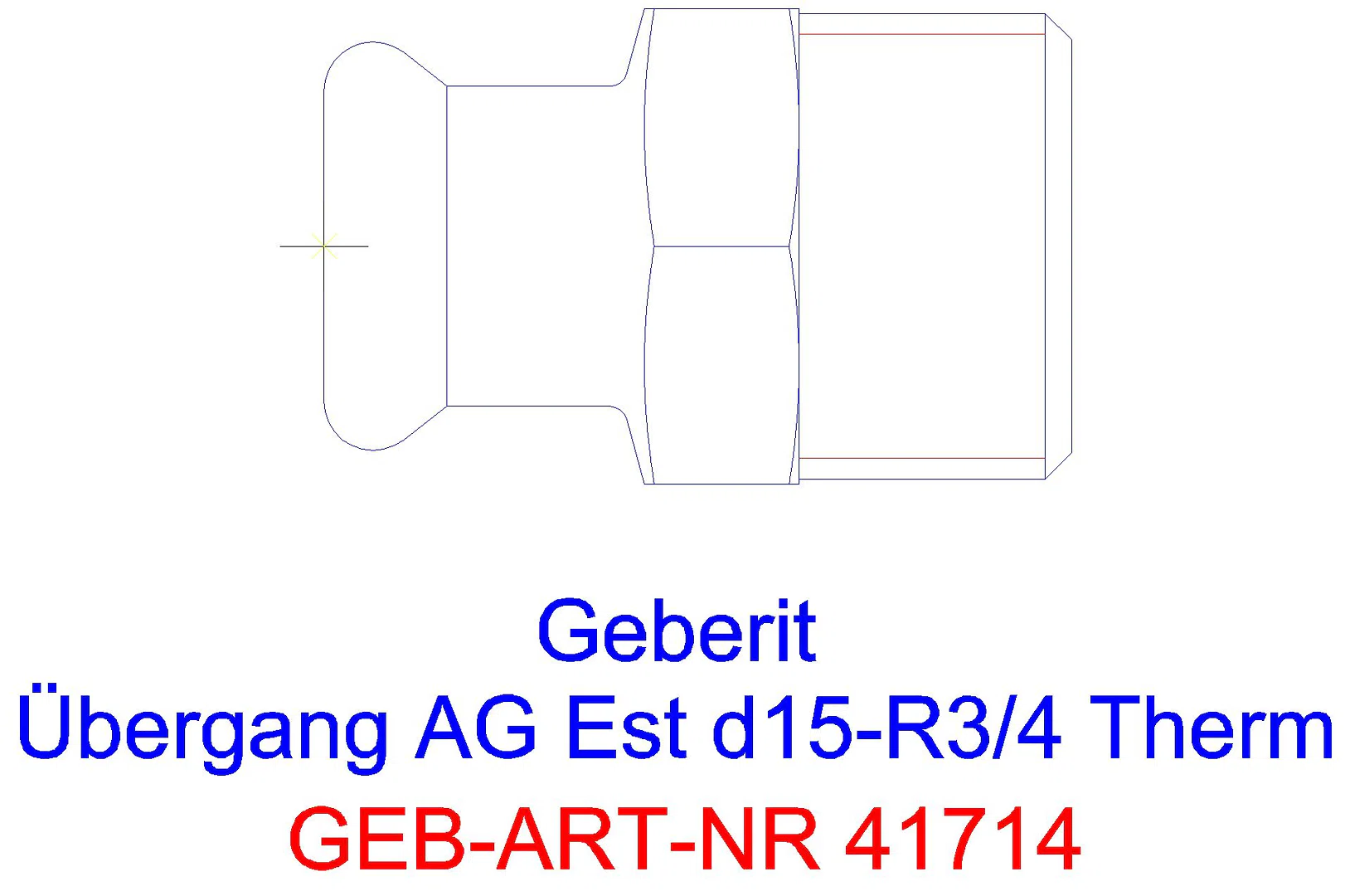 GE Mapress Therm Übergang mit AG d76,1-R2 1/2_41714_g
