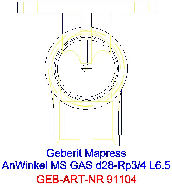 GE Mapress Kupfer Übergangswinkel 90Gr (Gas) d28-Rp3/4_91104_G