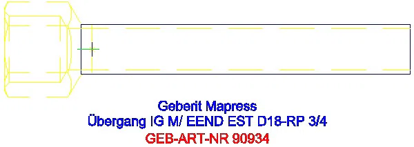 GE Mapress Edelstahl Übergang mit IG und Einschubende d18-Rp3/4_90934_A