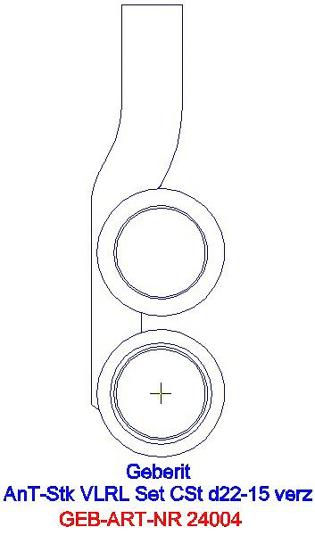 GE Mapress C-Stahl Anschluss-T-Stück-Set für Vor- und Rücklauf d22-15_24004_L