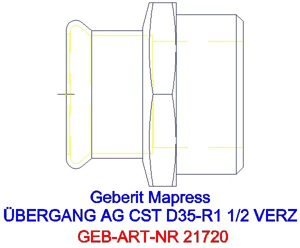 GE Mapress C-Stahl Übergang mit AG d35-R1 1/2 verzinkt_21720_A