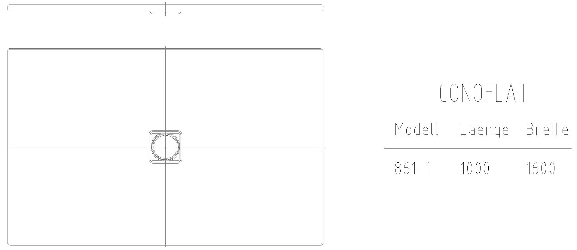 KALDEWEI CONOFLAT Duschfläche, 1000x1600x32 mm, Modell-Nr: 861-1