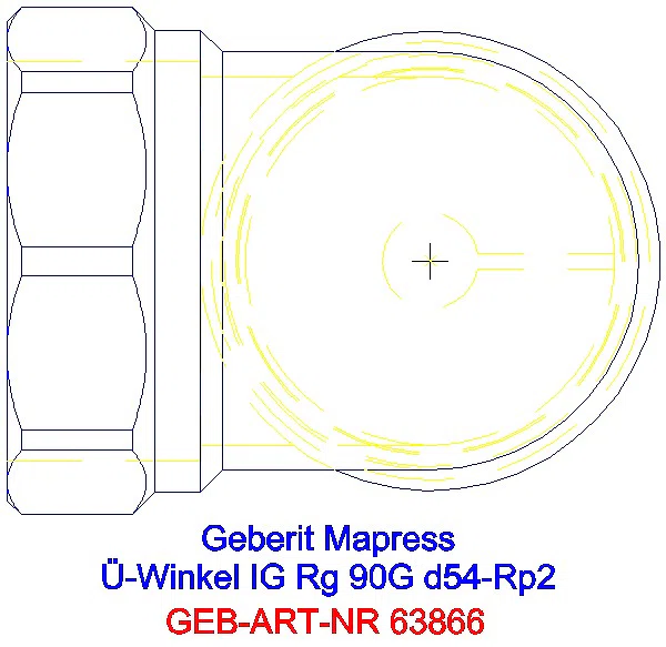 GE Mapress Kupfer Übergangswinkel 90Gr mit IG Rg d54-Rp2_63866_G