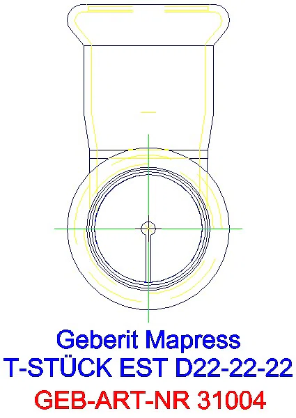GE Mapress Edelstahl T-Stück egal d22-22-22_31004_L