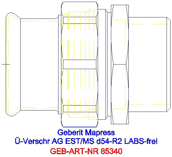 GE Mapress Edelstahl Übergangsverschr. mit AG (LABS-frei) d54-R2_85340_G