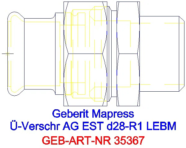 GE Mapress Edelstahl Übergangsverschr. mit AG ÜM aus ESt d28-R1_35367_G
