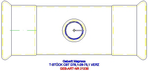 GE Mapress C-Stahl T-Stück reduziert d76,1-28-76,1 verzinkt_21230_G