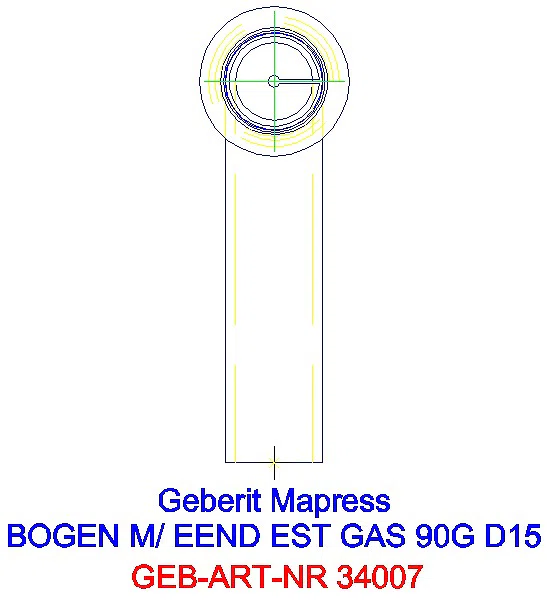GE Mapress Edelstahl Bogen 90Gr d15 mit Einschubende (Gas)_34007_L