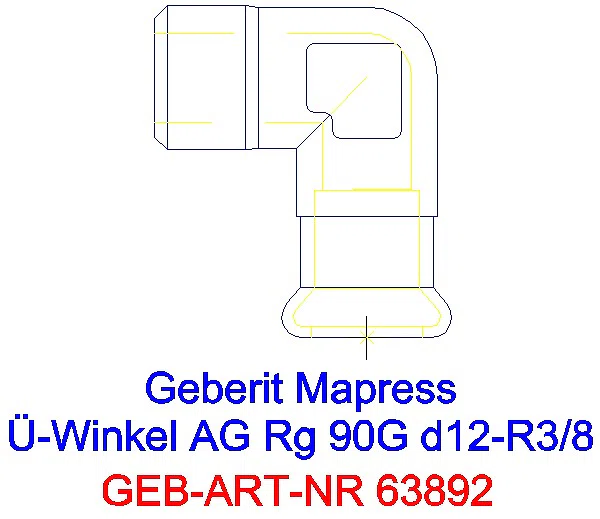 GE Mapress Kupfer Übergangswinkel 90Gr mit AG Rg d12-R3/8_63892_A