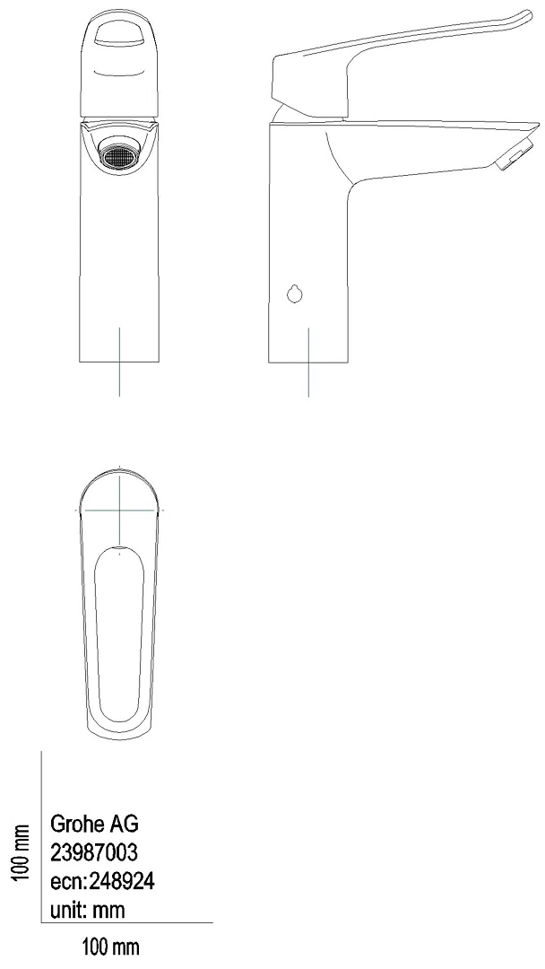 GROHE EH-WT-Batterie Eurosmart 23987_3 M-Size Verbrühschutz offener Hebel chrom