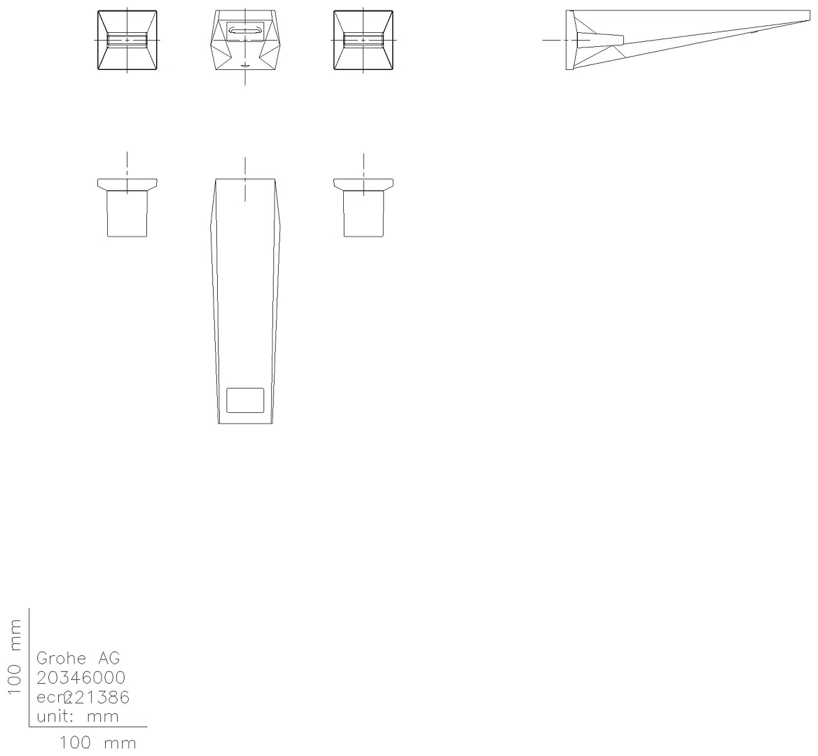 GROHE 3-L-WT-Wandbatt. Allure Brilliant 20628 FMS Ausladung 161mm supersteel