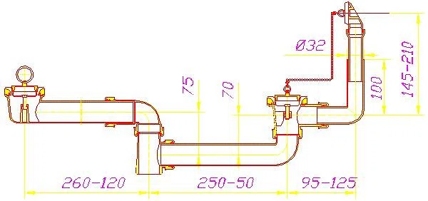 DALLMER Ab- und Überlauf-Set 023 U, 1 1/2"