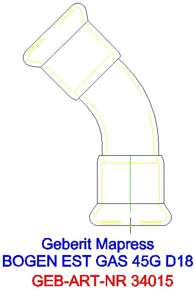 GE Mapress Edelstahl Bogen 45Gr d18 (Gas)_34015_A
