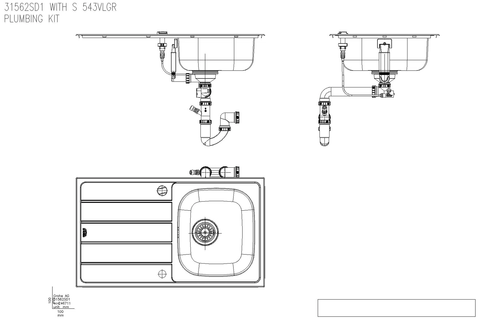 GROHE Spülen-Bundle K200 31562_1 mit Edelstahlspüle/BauEdge SPT-Batt. chrom