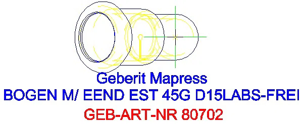 GE Mapress Edelstahl Bogen 45Gr d15 mit Einschubende (LABS-frei)_80702_G
