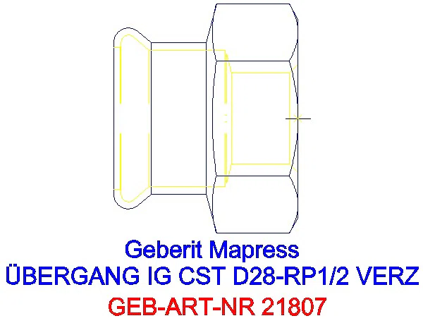 GE Mapress C-Stahl Übergang mit IG d28-Rp1/2 verzinkt_21807_G