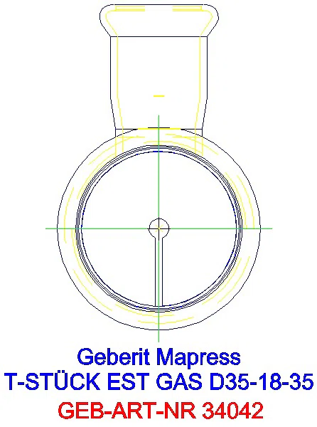 GE Mapress Edelstahl T-Stück reduziert (Gas) d35-18-35_34042_L