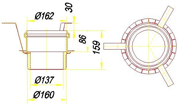 DALLMER Brandschutz-Rohbauelement 5, DN 70/DN 100