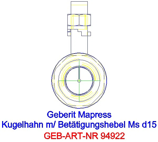 GE Mapress Kugelhahn mit Betätigungshebel Ms d15_94922_L